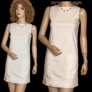 THEORY White Linen Blend Stretch Short Dress Sz 00